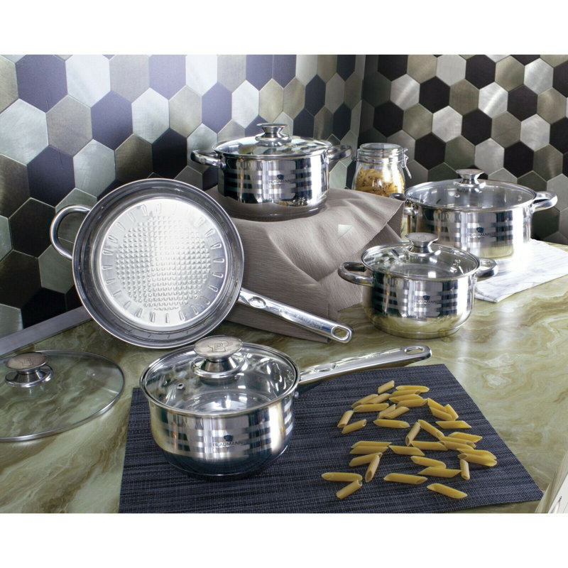 Blaumann 10 Piece Stainless Steel Non Stick Cookware Set & Reviews